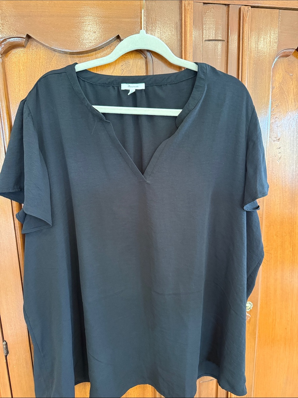 Maurices Black V-Neck Relaxed Tunic Top